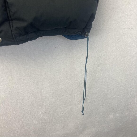 Vintage 90s Down Puffer Vest Mens Large L Black Blue Zip Warm Insulated Winter - Picture 9 of 16